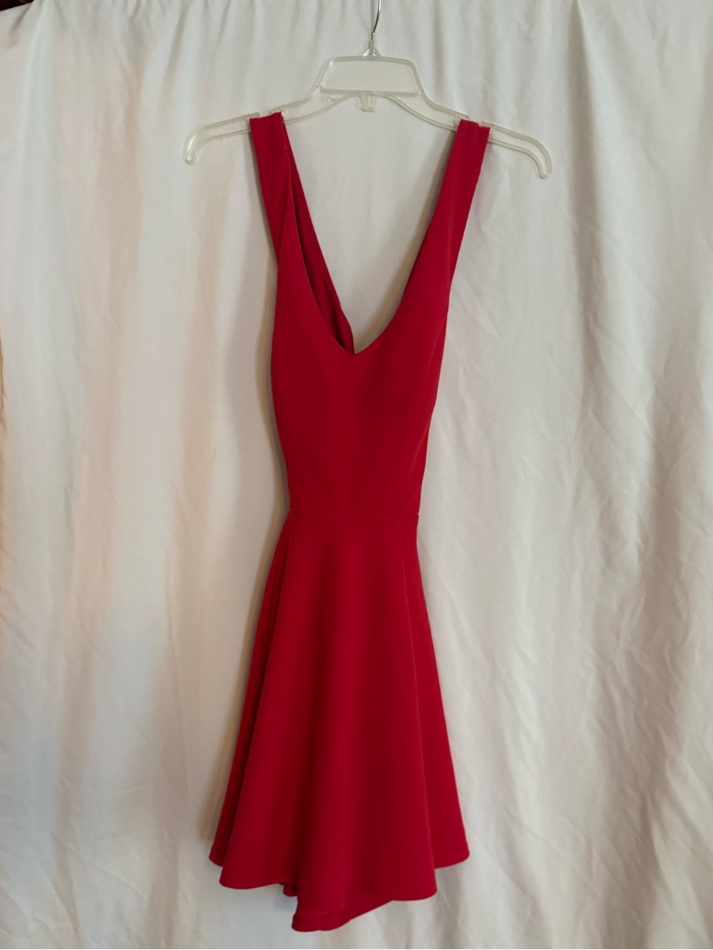 Chic Red V-Neck A-Line Mini Dress